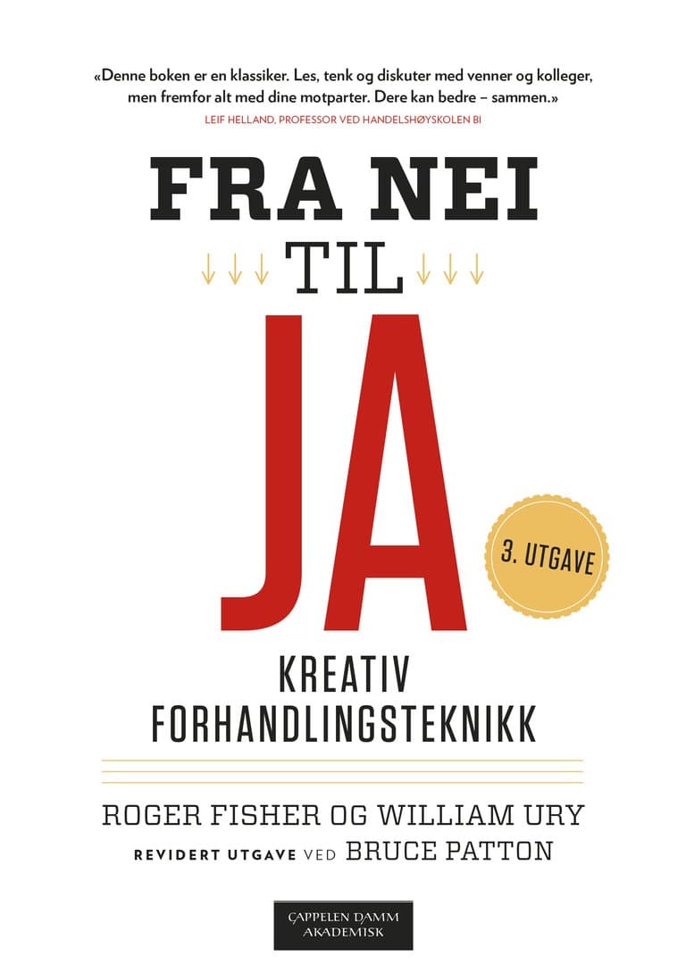 Omslag Fra nei til ja av Bruce Patton, Roger Fisher og William Ury (Heftet)