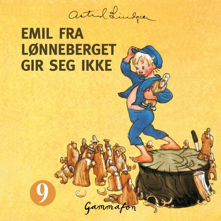 Omslag Emil fra Lønneberget gir seg ikke av Astrid Lindgren (Lydbok)