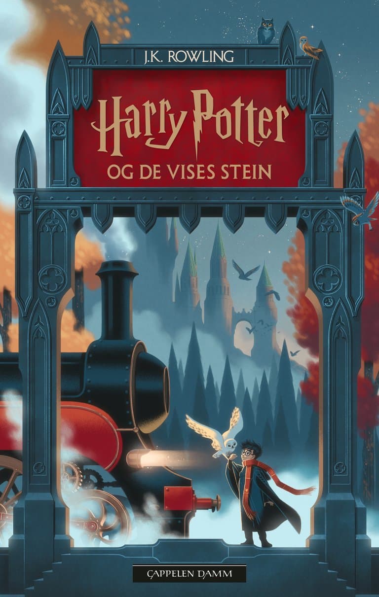 Omslag Harry Potter og De vises stein av J.K. Rowling (Heftet)
